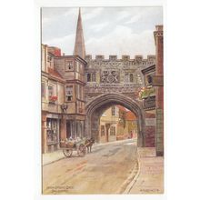 High Street Gate Salisbury Wiltshire A R Quinton Art Postcard 1551