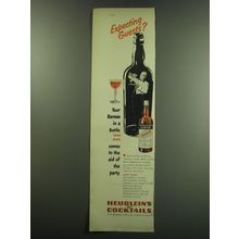 1949 Heublein's Club Cocktails Advertisement - Expecting guests?