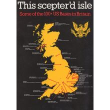 This Scepter'd Isle Map Of US Military Bases Anti War Postcard