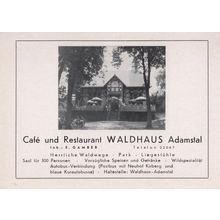 Cafe Restaurant Waldhaus Adamstal German Photo Map Postcard