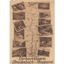 Brodenbach Boppard German Map Old Postcard
