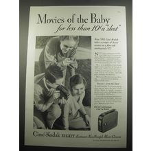 1933 Cine-Kodak Eight Movie Camera Ad - Movies of the Baby for less than 10¢