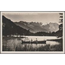 Bateau au Lac de Champex et Grand Combin, 1932 - Perrochet-Matile Photo CPSM