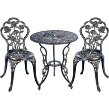 C/G 3 Piece Bistro Set, Outdoor Patio Table, Anti-Rust Cast Aluminum for Front P