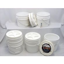 Hudson Exchange 3.5 Gallon (6 Pack) Bucket Pail Container with Gamma Seal Lid, F