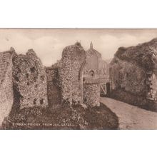EC784 BINHAM PRIORY FROM JAIL GATES . PRINTED POSTCARD