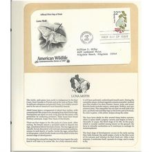 AMERICAN WILDLIFE ' OFFICIAL FIRST DAY of ISSUE ' LUNA MOTH (1987)
