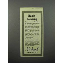 1944 Suchard Chocolate Ad - Habit-Forming