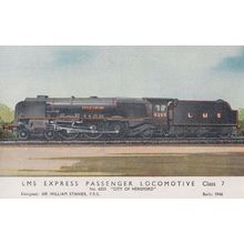 LMS Express Passenger Locomotive Class 7 Train Postcard
