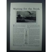 1931 Metropolitan Life Insurance Ad - Waiting For Stork