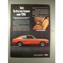 1970 Mercury Capri Sport Coupe Car Ad - Sexy European!!