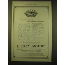 1924 General Motors Ad - From a small beginning in a village blacksmith shop