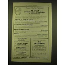 1924 Frederick A. Stokes Company Ad - The Life of Robert Louis Stevenson