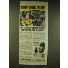 1936 Goodrich Safety Silvertown Tires Ad - Stop. Look. Read!