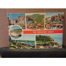 multiview, THE YORKSHIRE COAST . used vintage postcard Colourmaster 1976 pm #