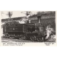 Metropolitan 4-4-0T No 27 Train London Real Photo Railway Postcard