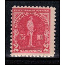 688 2c Battle of Braddock Average Plus MNH U0511