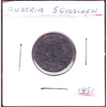 1951 Austria 5 Groschen Coin