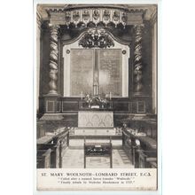 St Mary Woolnoth Church Interior Lombard Street London Postcard EC3