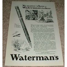 1929 Waterman No.7 Fountain Pen Ad, Nice!!