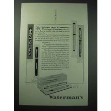 1929 Waterman Patrician Pen Ad - Onyx Nacre Jet Emerald