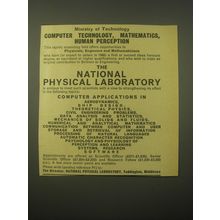 1966 National Physical Laboratory Ad - Ministry of Technology