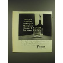 1974 Fostoria Crystal Advertisement - The Great American Lead Crystal