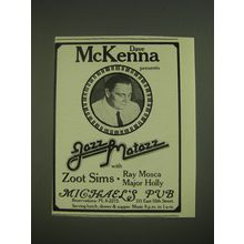 1974 Michael's Pub Ad - Dave McKenna presents Jazz Matazz with Zoot Sims