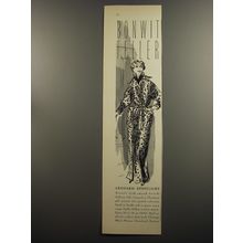 1953 Bonwit Teller Fashion Ad - Leopard Spotlight