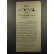 1953 American Meat Institute Ad - An editorial from The New York Times