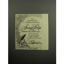 1957 Sunset Lodge Advertisement - first choice for people of discrimination