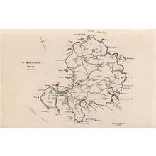 St Marys Island Scilly Antique Cornwall Compass Map Old Postcard