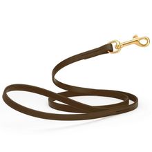 Dog Pet Leash with Brass Hardware W 1/2” L 4 FT Dark Chocolate Brown