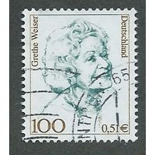 GER 2000 100pf ( €0.51) 'GRETHE WEISSER' FINE USED (EBID43-234)