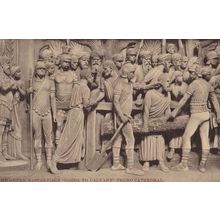 Truro Cathedral Going To Cavalry Spade Knight Uniform Antique RPC Mural Postcard