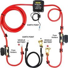 Split Charge Relay Kit, 6mtr 12V, Automatic Dual Battery Isolator Kit with 1...