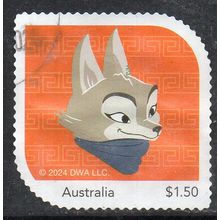 2024 DREAMWORKS, 'KUNG FU PANDA 4', USED SELF-ADHESIVE MYSTAMP. 7/8