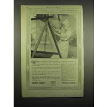 1918 Ivory Soap Ad - 99% Pure - Woman Washing Lace Curtains