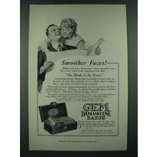 1919 Gem Damaskeene Razor Ad - Smoother Faces