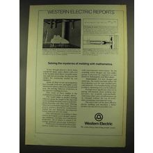 1972 Western Electric Ad - Molding With Mathematics