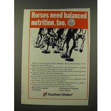 1986 Southern States Medallion Quality Horse Feeds Ad - Balanced Nutrition