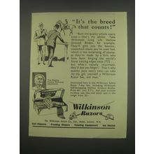 1949 Wilkinson Razors Ad - It's the breed that counts