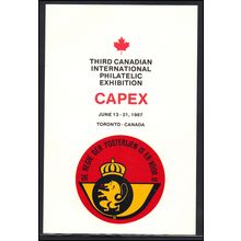 Card 3rd Canadian Int'l Exhibit With Label CAPEX '87 Box0104