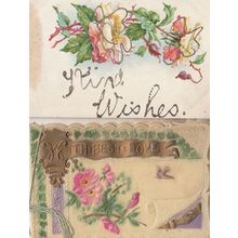 2x Antique Silk Effect Old Postcard s