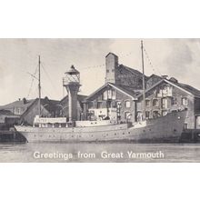Great Yarmouth Trinity House Lightship Outer Water Dowsing Sign Postcard