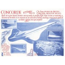 Concorde Plane 1969 First Flight Anniversary Rare Large Postcard