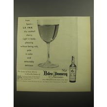 1956 Pedro Domecq La Ina Sherry Ad - From Spain