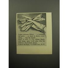 1957 Lamm Bikini Gloves Advertisement - A washable kid glove
