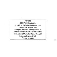 YAMAHA XC125 SERVICE MANUAL 1985 SCOOTER 175 PAGES IN ENGLISH