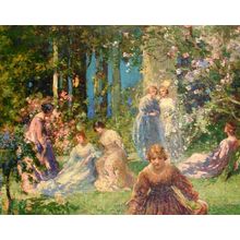 Thomas Edwin Mostyn - Spring Gardens Poster Canvas Movie Film Print A0 A1 A2 A3